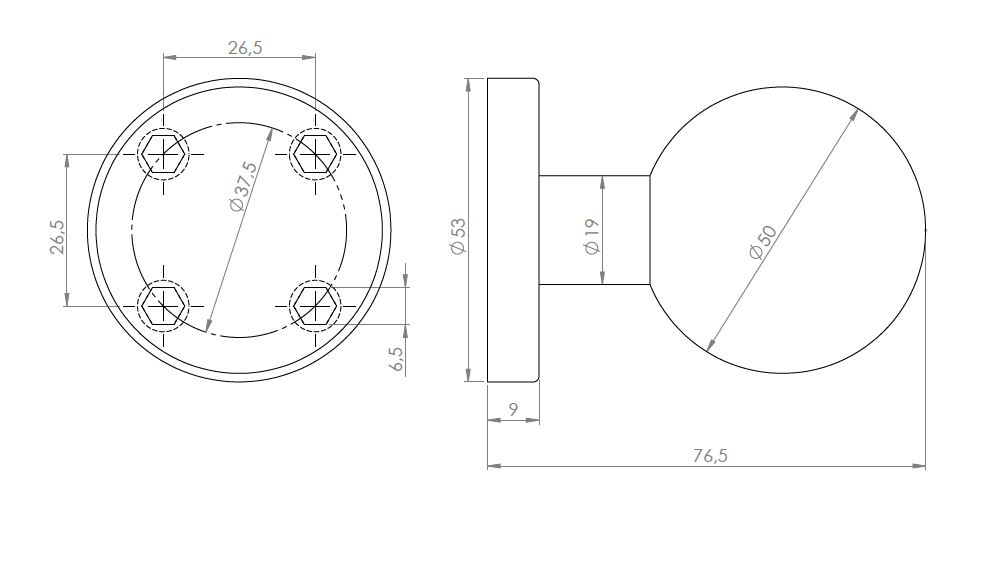 YH-D90R, egyenes fix gomb kerek cimmel mretei